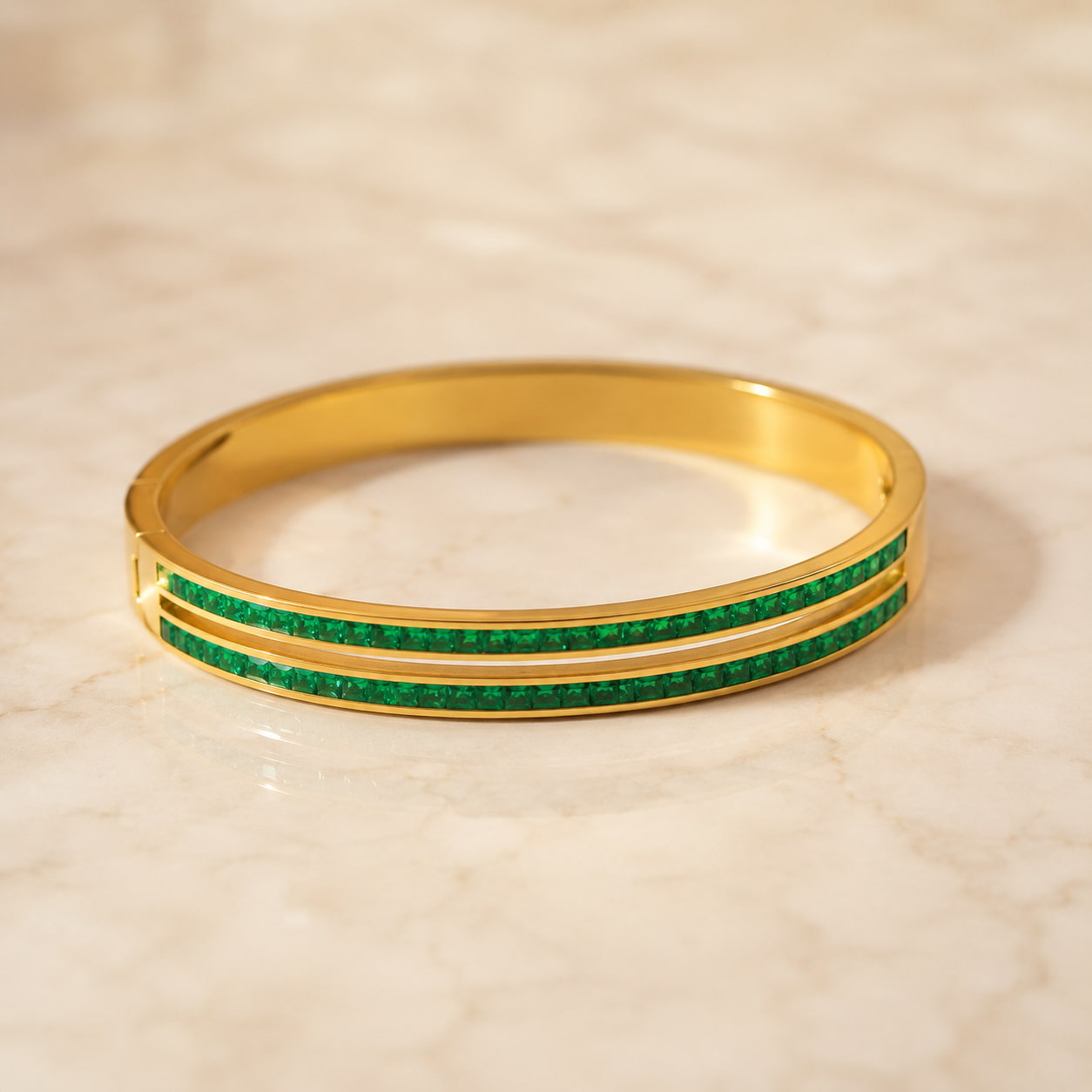 Emerald Kada Bracelet